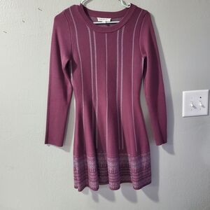 Cloud Chaser Plum Knit Long Sleeve Dress